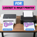 Lovein Pinkie Iron on Heat Transfer Paper for Dark T Shirts (20 Sheets 8.5x11", Dark Plus) Printable HTV Heat Transfer Vinyl for Inkjet & Laserjet Printer Iron on Transefers Paper for Dark Fabric