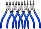 Wire Cutters 5", 5 Pack KAIHAOWIN Precision Flush Cutters Ultra Sharp Wire Cutters for Crafting Side Cutters Wire Snips Spring Loaded Dikes Wire Cutter for Jewelry Making, Blue with Black Handle