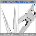 Needle Nose Pliers, mshandto 6.5" Long Nose Pliers for Wire Bending, High Carbon Steel Needle Nose Plier, Serrated Jaw Pliers for Jewelry Making Electronics Repair Object Grasping Craft Making (1Pack)