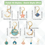SUNNYCLUE 1 Box 20Pcs Stitch Markers Crochet Stitch Marker Cute Planet Moon Star Enamel Charms Clip On Removable Lobster Clasp Zipper Pull Charm Locking Knitting Markers for Weaving Sewing Quilting