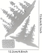 Lapoo Flowers Metal Cutting Die for Scrapbooking - Durable, Cut Stencils for DIY Scrapbook Photo Album Decorative Paper Card, Card Making Supplies (Two Layers of Trees and Stars 6.1 x 4.8 in)