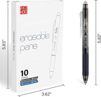ParKoo Retractable Erasable Gel Pens Clicker Fine Point 0.7 mm, Make Mistakes Disappear, 3 Black/3 Blue Ink Pens with 4 Bonus Refills for Drawing Writing Journaling and Crossword Puzzles