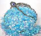 Light Blue Iridescent Ice Glitter Flakes for Nail Art - Lightweight Holographic Polyester - 311-4351 - 1/2 oz (14 grams)