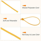 MECCANIXITY Waxed Cord 0.5mm Waxed Polyester Cord 175 Yard Wax String for Bracelet Making, Necklaces, Beading, Jewelry Making and DIY Crafts(Golden Yellow)