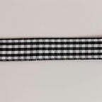 Black and White Wovon Edge Gingham Ribbon 25 Yard Each Roll 100% Polyester (5/8", Black)