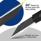WORKPRO Premium Utility Knife Retractable Snap-off Blade, Heavy Duty Aluminum Box Cutter Set, Razor Knife Exacto Craft Knives, with 10 Extra 9mm Blades, Pack of 5