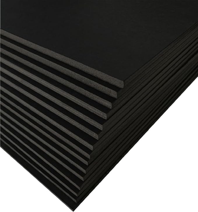 Black Foam Board 16 x 20 x 1/8" (3mm) Inch, 15 Pack Acid-Free Foam Core Poster Board Sheets for Art, Crafts, Presentation, Vision Board, Signboard, and Party Decorations