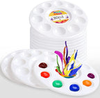 Hulameda 80pcs Paint Tray Palettes, Plastic Round Pallets for Kids or Students,Craft DIY or Have a Birthday Painting Party