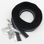 YaHoGa #5 Metal Zippers by The Yard Bulk 4 Yards + 10 pcs Sliders for Bags DIY Sewing Tailor Crafts (Silver Teeth)