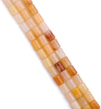 Natural Yellow Jade Cylinder Stone Loose Semi Gemstone Beads for Jewelry Making 10mmx14mm 38cm