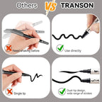 TRANSON 6 Black and 2 White Paint Markers Bold and Brush Dual-tip Acrylic Paint Marker for Rock Glass Canvas Wood Leather Ceramic DIY Painting
