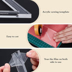 BENECREAT 16 Sizes Diamond Quilting Template, Acrylic Intricate Sewing Machine Ruler, Transparent Pressure Plate Router Template for DIY Hand Patchwork Cutting Craft, 6mm Thick