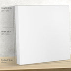 PHOENIX 36x36 Inch Museum Canvas - 2 3/8 Inch Thick Porfile Deep Large Stretched Canvas for Painting 1 Pack 100% Cotton 11 Oz. Gesso Primed White Blank Professional Canvas Oil & Acrylic Paints