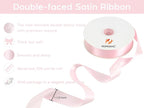 HUIHUANG Pink Satin Ribbon 1-1/2 inch x 100 Yards Light Pink Double-Faced Satin Ribbon for Flower Bouquet, Gift Wrapping, Eternal Roses, DIY Crafts, Bridal Shower Wedding Decor