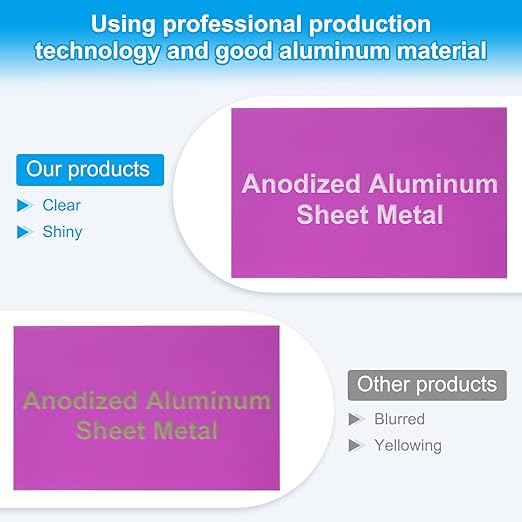 PATIKIL 5x8 Inch Anodized Aluminum Sheet Metal, 10Pcs Laser Plates Engraving Blanks 0.5MM Thin Rectangle for Crafting DIY House Laser Engraving, Purple