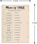 QUPT 70th Birthday Party Games, Music of 1955 Games, Birthday Party Supplies for Adults, Fun 1955s Party Game, Pack of 30 Cards