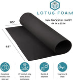 LotusFoam Large 3mm EVA Foam Sheet - 44"x 85" High Density Foam 130 kg/m3 for Cosplay, Costumes, Crafts, Flooring, Outdoor Use - 35 Colors (Black) - Black