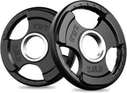 RitFit Olympic Rubber Grip Plates for Barbell, 2-Inch Weight Plates for Weightlifting and Strength Training in Home & Gym, Single, Pair and Sets(2.5/5/10/25/35/45 LB)