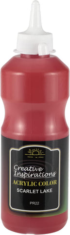 Creative Inspirations Acrylic Paint - Scarlet Lake - 500 mL Bottle - Smooth & Creamy Consistency, Vibrant Pigmentation, Great Coverage for Artists - Clean Up with Soap & Water