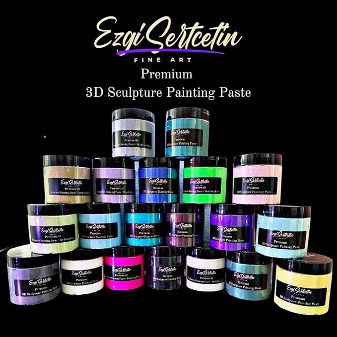 3D Sculpture Painting Paste|Texture Paste|Decorative Plaster|Ready to Use|Unique Colors|Ideal for Artwork|Stencil|Flowers|Texture|Art Relief|New Formula| 6 oz (Metallic Gray)