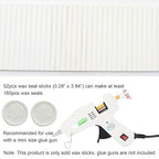 52pcs White Wax Sealing Sticks, Andotopee Glue Gun Adhesive Seal Sticks for Stamp Seals, Premium Sealing Wax for Envelope Seals Wedding Invitation Craft Adhesive, Great Gift Ideas (Mini Size)