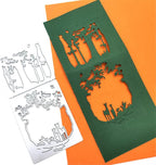 Metal Cutting Dies DIY Merry Christams Embossing Stencil Template Scrapbooking Card Making Mold Photo Album Arts Crafts Tools (Christmas deer-14x6.3cm)
