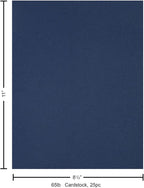 PA Paper Accents Stash Builder Cardstock 8.5" x 11" Chambray, 65lb Colored cardstock Paper for Card Making, Scrapbooking, Printing, Quilling and Crafts, 25 Piece Pack