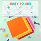 HTVRONT Permanent Vinyl for Cutting Machine - 80 Pack Permanent Adhesive Vinyl Sheets, 45 Assorted Colors Permanent Bundle, Silhouette, Cameo Cutters, Signs, Scrapbooking, Craft