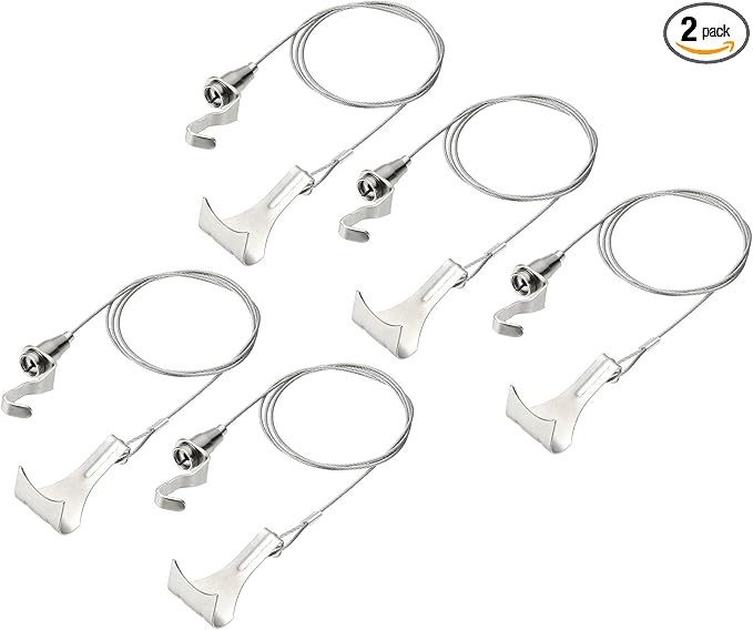 uxcell 2Pcs Picture Hanging Wire Kit, 1 m x 1.5 mm Heavy Duty Picture Hangers Adjustable Wire Rope with S-Hooks and Loop, Load 35kg/77.1 lbs for Hanging Mirrors Light Lamp Artwork