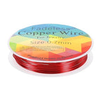 HARFINGTON 10ft Jewelry Wire, 22 Gauge (0.7mm) Brass Craft Soft Metal Tarnish Resistant Copper Beading Wire for Jewelry Making Supplies Crafting, Bright Red