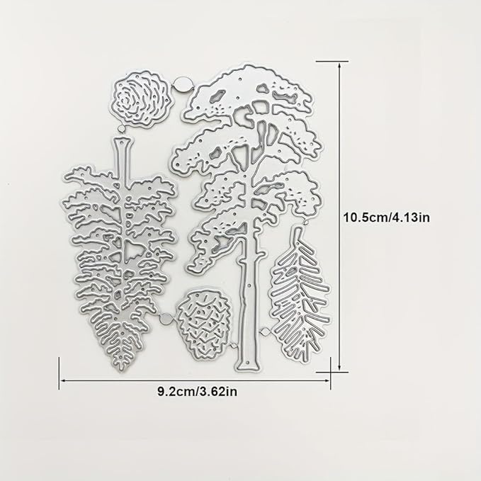 Mvchifay Cutting Dies Christmas Metal Stencils Scrapbooking Tool DIY Emboss Paper Card Making (Pine Trees-11x10cm)