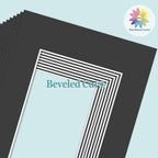 MBC MAT BOARD CENTER, 10 Pack 8x10 for 6x8 Black Picture Mats Frame Mattes, Bevel Cut, Acid Free, 4-ply Thickness