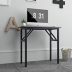Need Folding Computer Desk - 31.5 Inch Foldable Office Writing Work Study Kids Student Teacher Home Bedroom Table for Small Space, Grey