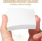 PATIKIL 4Pcs 2X2" Rubber Carving Blocks, Soft Linoleum Art Carving Block Square Crafts Stamp Making for Printmaking Stamps Carving Supplies, White
