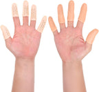 25 Pcs Gel Finger Cots 3 Style Silicone Finger Protectors Rubber Fingertips Protection Caps Cots Fingertip Bandages Band for Relief Cracked Fingers and Other Fingers Pain (Nude)