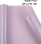NESCCI Lavender Color Matte Wrapping Paper,Solid Color Pearly-Lustre Paper,Gift Wrapping Paper,Perfect for Wedding,Valentine's Day,Birthday, Christmas,Baby Shower,DIY Bouquet (17 Inches X 32.8 Feet)