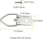 150 Pack Small D-Ring Steel Picture Hangers with Screws Picture Frames Picture Hang Solutions, for Hanging Clock Paintings Artwork Picture Frame Hook Photos