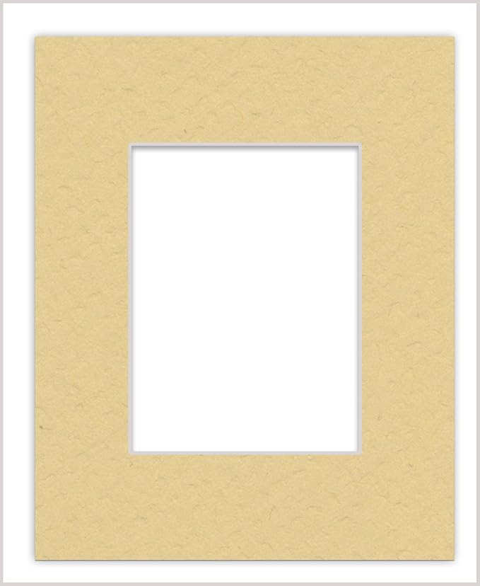 Pack of 25 Acid Free 8x10 Mats Bevel Cut for 5x8 Photos - Marzipan Beige Precut Matboards For Pictures, Photos, Framing - 4-ply Thickness