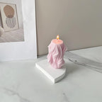 Carved Wavy Candle Mold Geometric Irregular Silicone Candle Soap Mold Fondant Chocolate Candy Cake Mould Plaster Clay Mold for Abstract Art Home Decor Tool