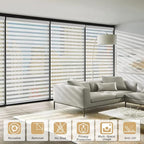 Qualsen Window Films Privacy Frosted Stripe Window Film Blinds Windows Privacy Windows Glass Films for Meeting Room Home Office 17.4x78.7 inch(44.3x200cm