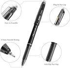 M&G Erasable Gel Pens, 12 Pcs Erasable Pen Fine Point 0.5mm, Black Erasable Gel Ink Pen with Comfort Grip and Cap, Make Mistakes Disappear for Drawing Writing Planner and Crossword Puzzles