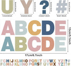 232 Pcs 24 Sheets Boho Bulletin Board Letters,2.4 Inch Letter Stickers Self, Large Alphabet Stickers, ABC Letters for Classroom Wall Window Door Home Decor.(Boho 24)