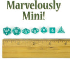 Wiz Dice Mini DND Dice Set - 140 Pieces Total (20 Sets of 7 Dice in Unique Colors) & Storage D&D Bag-Polyhedral Role Playing Dice - Perfect DND Accessories for TTRPG Dice - Hafling's Haversack