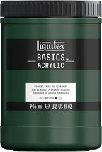 Liquitex BASICS Acrylic Paint, 946ml (32-oz) Jar, Hooker’s Green Hue Permanent