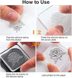 Inspirational Words Transparent Clear Stamps Flower Graduation Cards Silicone Stamps for DIY Scrapbooking Supplies Embossing Paper Card Happy Birthday Clear Stamps for DIY Card Making