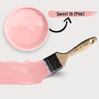 Chalky Chicks All-in-One Chalk Paint for Furniture or Cabinet - 8 Fl Oz - Matte Finish Sweet 16 (Pink) for Metal, Wood Furniture Paint - No Sanding All-in-One for Home Decor & Crafts, USA Made