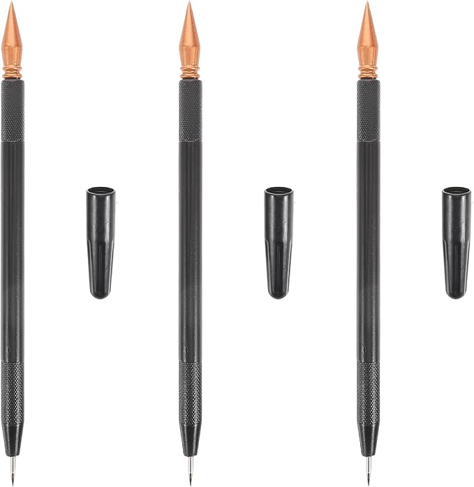 EXCEART3 Pcs Scratch Brush Pens Dual Tip Scratch Painting Stylus Pens with Protective Caps Plastic Drawing Tools