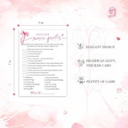 Bridal Shower Games Cards, Match These Movie Quotes, 25 Cards with 1 Answer Card, Engagement Party Games for Guests, Pink Ribbon Bow Wedding Party Supplies - E09