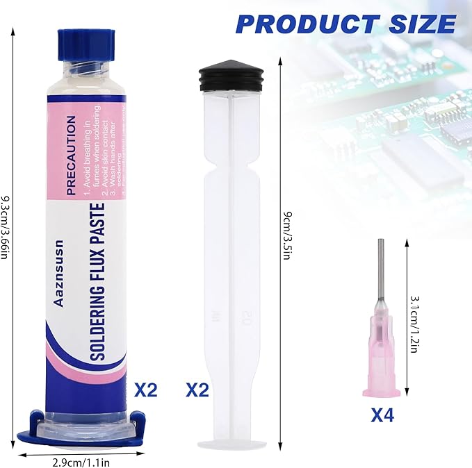 Solder flux for Electronics Soldering, No Clean Soldering Flux Paste (10CC) & Desoldering Wick (2pcs)