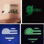 guangyintong Glow in The Dark Heat Transfer Vinyl HTV Rolls, 12" x 8ft Luminous Green Iron on Vinyl for T-Shirts Costumes, PU Elastic HTV Vinyl for All Cutter Machines Easy to Cut & Weed